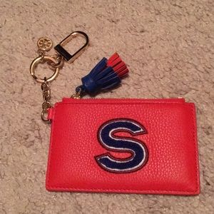 Tory Burch Monogram Card Case Key Fob